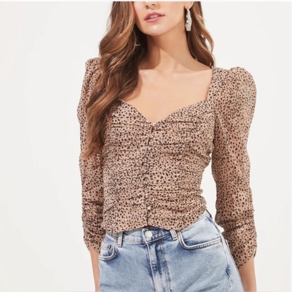 Astr The Label - Colima Ruched Animal Print Top - Picture 8 of 8